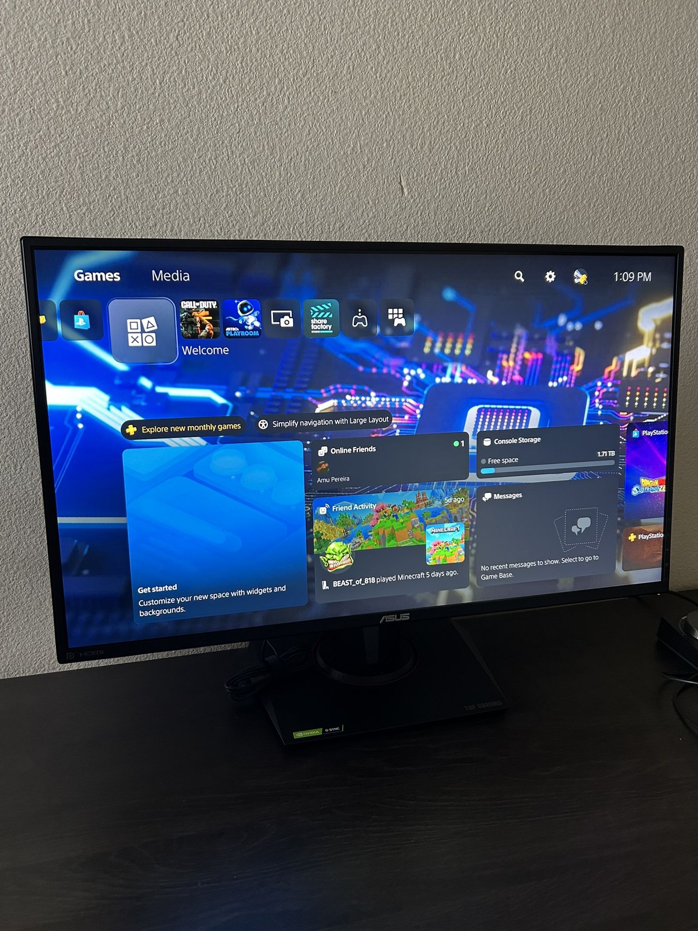 Asus 27” 1440p 165hz Gaming Monitor