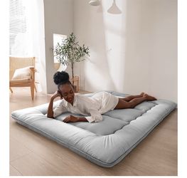 MAXYOYO Japanese Floor Mattress Futon Mattress, Thicken Futon Roll Up Guest Mattress Thicken Sleeping Pad Foldable Tatami Mat Floor Lounger Cushion an