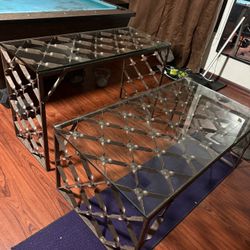 Coffee Table Glass Matching Side Table 