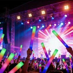 new 24 pcs Colorful Foam Glow Sticks | Multi-Color Flashing Light Sticks For Party Decorations,