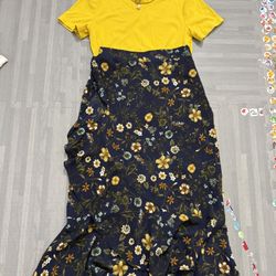 HanFeng women’s yellow floral skirt set