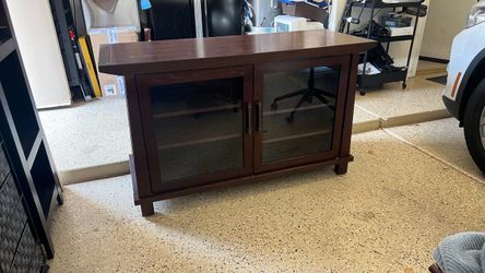Crate & Barrel TV Stand with Glass Doors