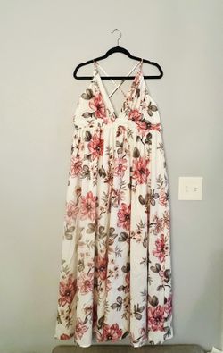 Maxi Dress - Cream & Pink Floral