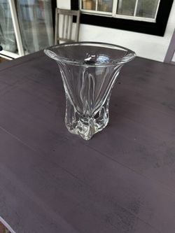 Art Vannes France Vintage Mid Century Modern Chrystal Vase