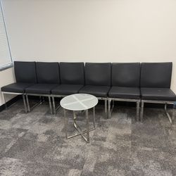 Office Metal/Black Cushioned Chairs