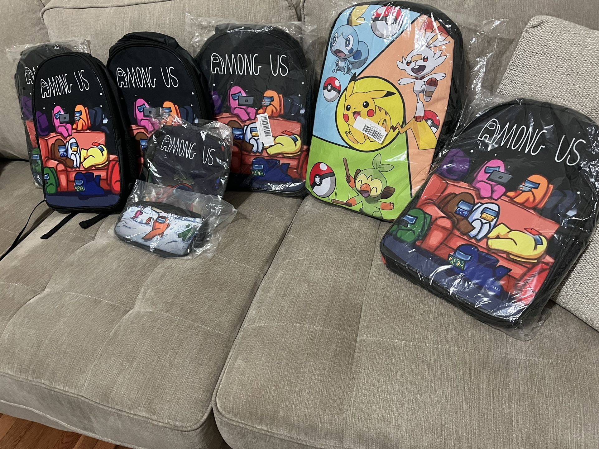 New!!! Among Us Backpack Lunch Bag And Pencil Case