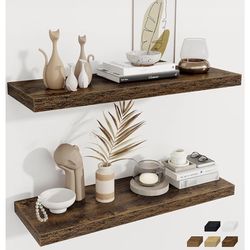 New! ✨ 36x12x1.5 Rustic wood grain floating shelf set