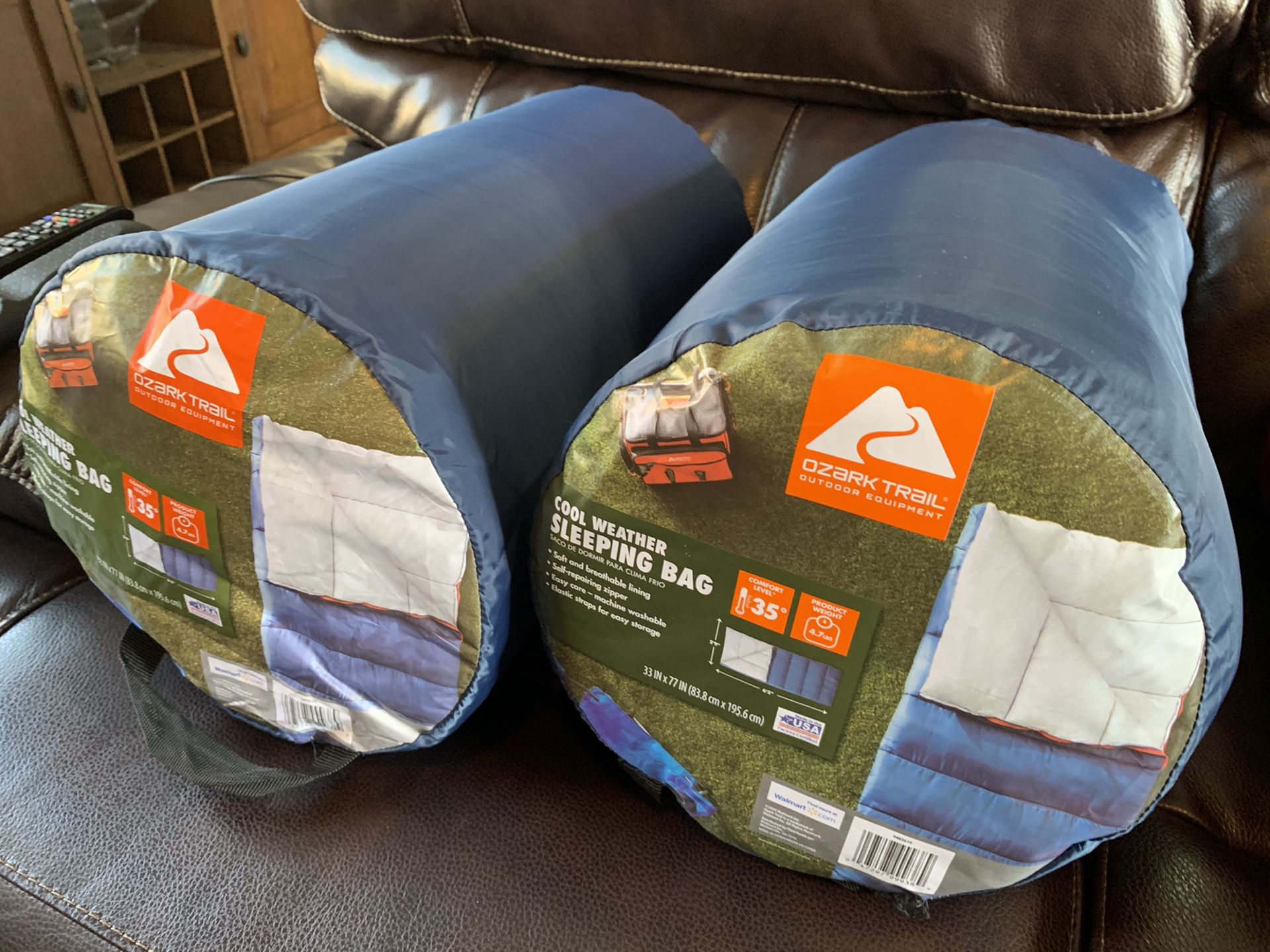 Brand new ozark sleeping bag $20 or 2 for $35 (one of each left)