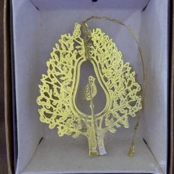 Vintage Gold Partridge in a Pear Tree Christmas Ornament (1987) 
