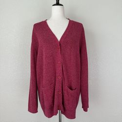 WinterSilks Cotton Silk Blend Button Down Cardigan, Size XL