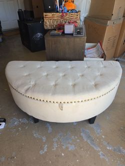 Half Moon Tufted Storage Ottoman