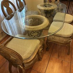 6pc glass dinning table