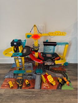 Large Construction Parking Garage Playset with Lights, Sounds & 6 Vehicles