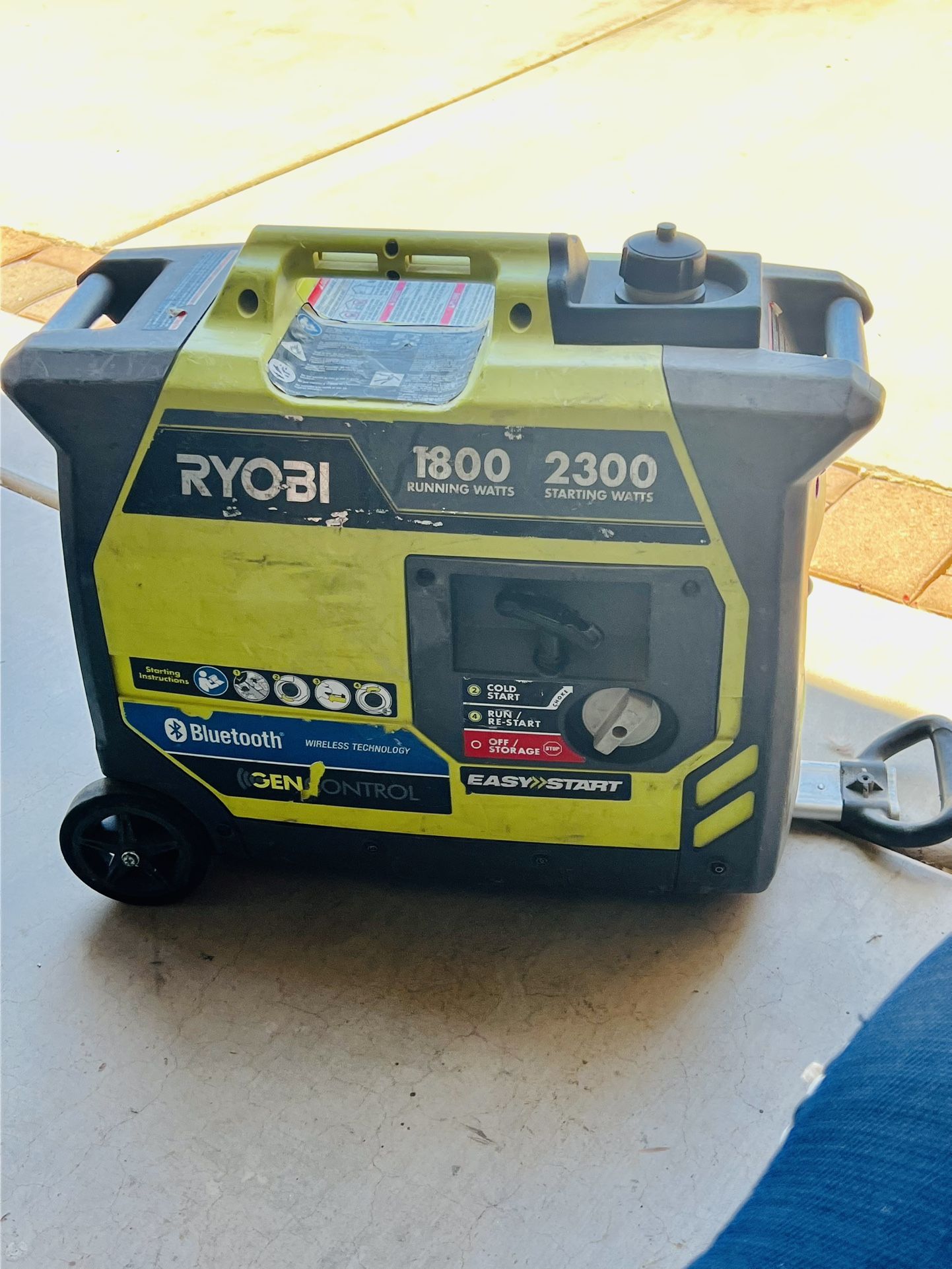 RYOBI 2,300-Watt Recoil Start Bluetooth Super Quiet Gasoline Powered Digital Inverter Generator