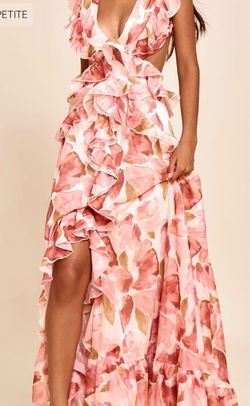 PrettyLittleThing Petite Floral Ruffle Maxi Dress NWT