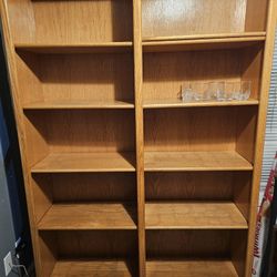 Double Sided Oak Bookshelf