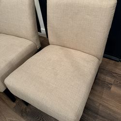 Pair of Tan Accent Chairs (2)