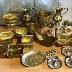 Brass 20 assorted decorative articles, all for $150