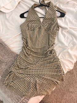Polka Dot Halter Mini Dress