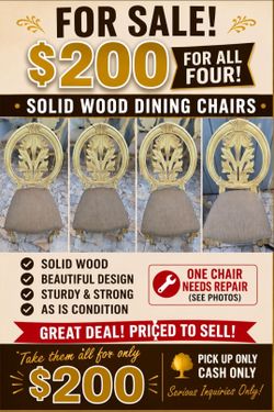 Elegant Solid Wood Dining Chair – Vintage French Provincial Style