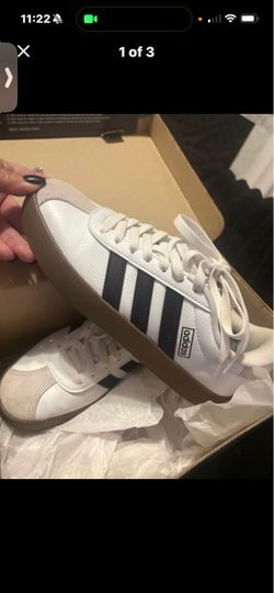 Adidas White Sneakers with Gum Sole