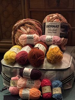 Large Yarn Lot – Bernat, Acrylic, Chenille & More – $80 OBO