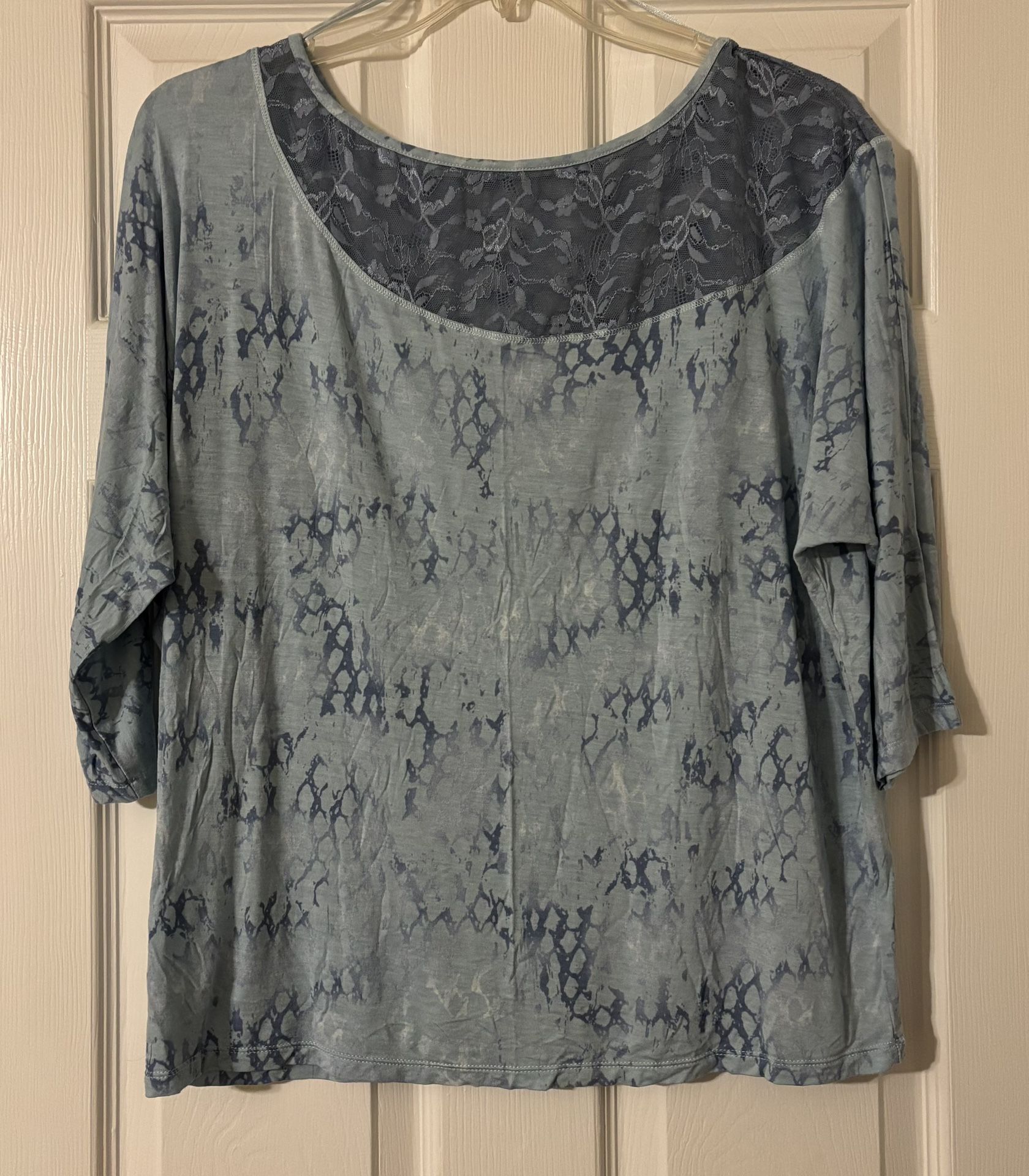 Jennifer Lopez Intimates Pajama Lace Top Only Midnight Oasis Size Large