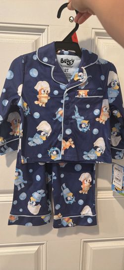 Bluey Toddler Boys or Girls Long Sleeve Top and Pants Pajama Coat Set, 2-Piece, 2T,3T,4T,5T