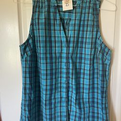 (D) Sleeveless Blouse/Shirt by Faded Glory