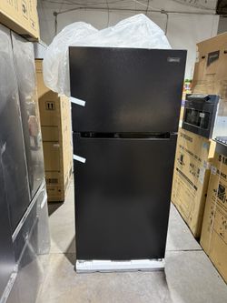 30” Brand New Black Top Freezer Bottom Refrigerator