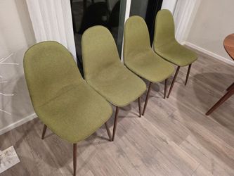 4 Green Upholstered Chairs
