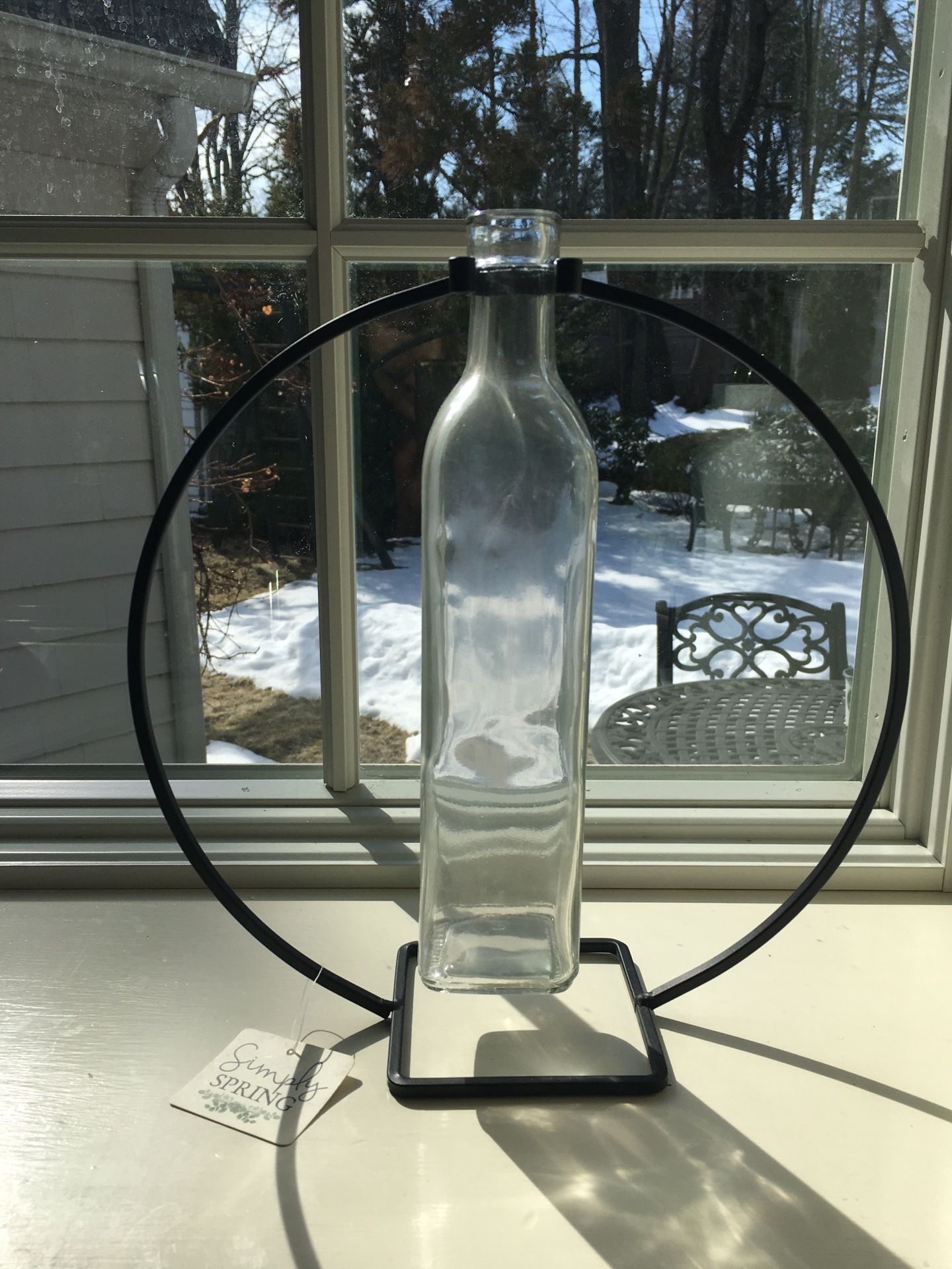 Vase With Wrought Iron Stand (New)