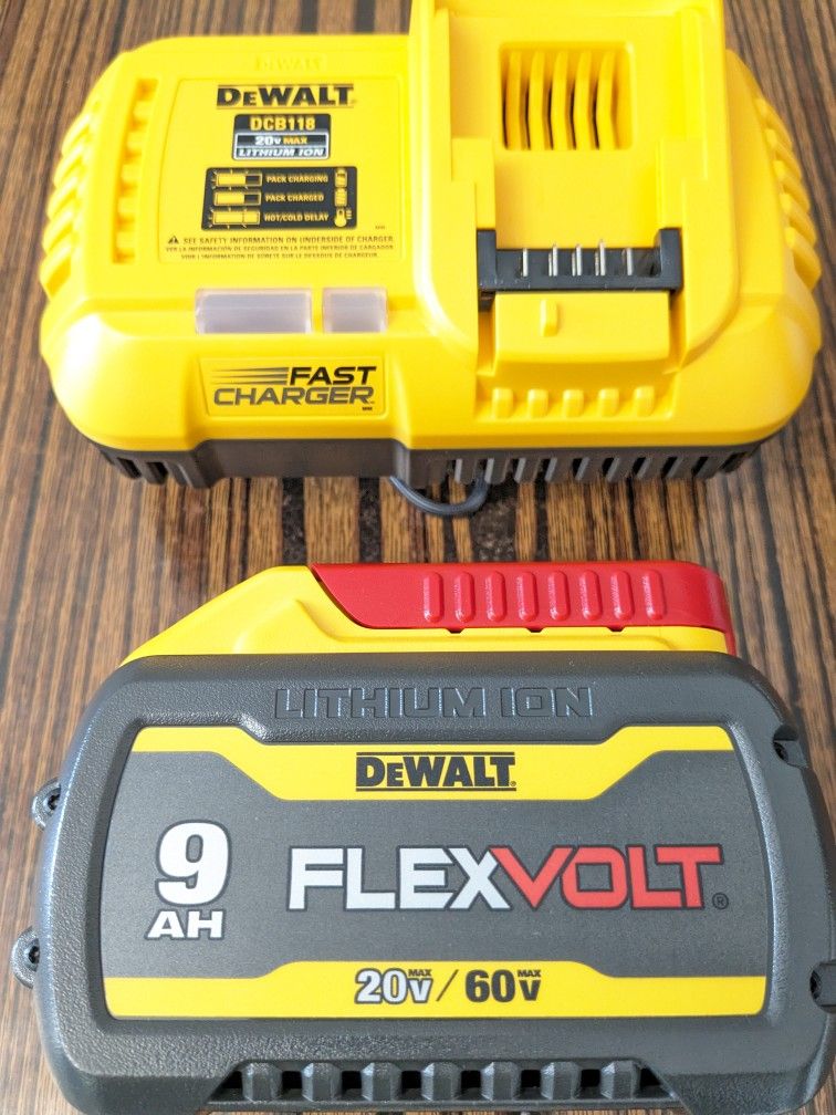 20-60V Max DeWalt 9AH FLEXVOLT Battery + FAST CHARGER