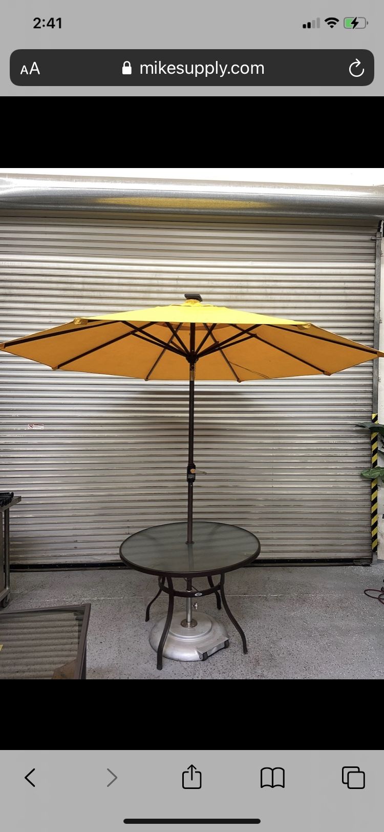 Visit Our Showroom In Orange Round Patio Table Set 100" Sunbrella Umbrella Tuuci Base Outdoor Glass Top #7302