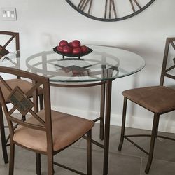 High Top Bistro Dining Set W 3 Chairs