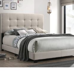 Brand New Full Size Beige Tuffed Bed Frame With New Mattress/Fast Delivery