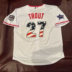 Mike Trout #27 MLB All-Star Game Jersey Large White