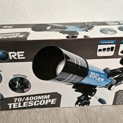MAXX Explorer 70/400mm Telescope for kids. Tripod, Smartphone mount, 
