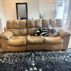 Leather Reclining Couch 