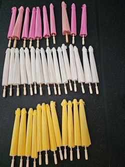 Many color options of parasols