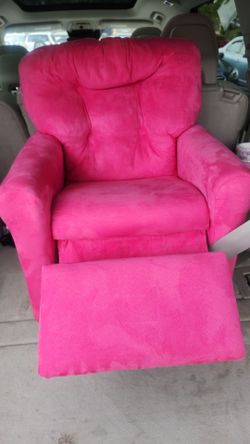 Pink Microfiber Recliner Chair Kid's