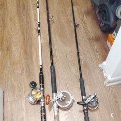 Vintage heavy duty fishing rods