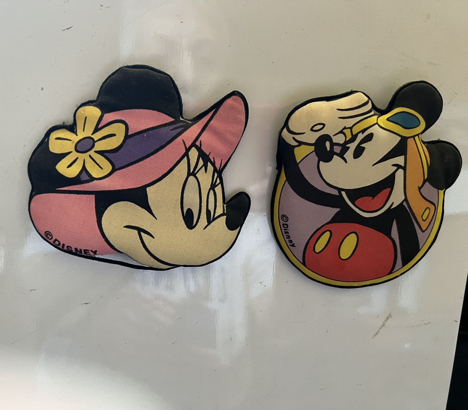 Rare Vintage Disney Mickey And Minnie Mouse Puffy Magnets 