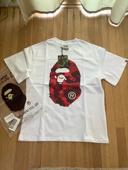White bape shirt with red logo