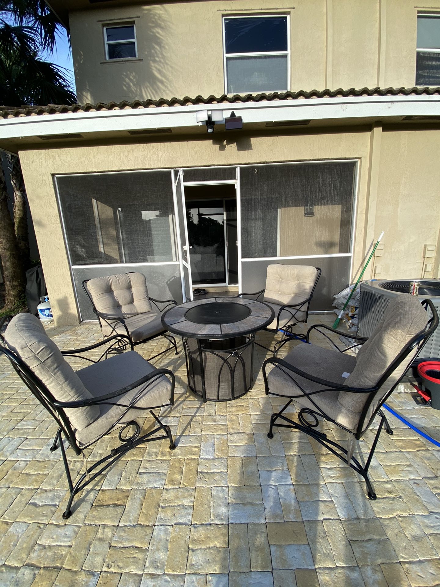 Patio furniture set & fire pit