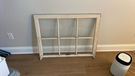 Vintage Wood Window Frame with Glass Panes