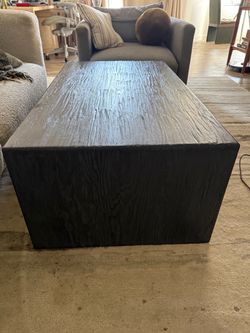Dark Wood Grain Block Coffee Table