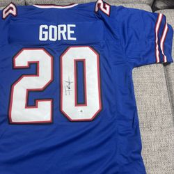 FRANK GORE Signed Autograph Custom Jersey - JSA Coa - Buffalo Bills
