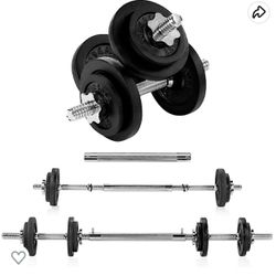 Adjustable Dumbbell Set with Weight Plates/Connector