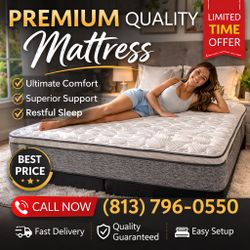 Queen Size Pillow Top Mattress – 14” Thick | ✨ Brand New from Factory | Excellent Comfort | Also in Twin, Full & King | 🚚 Same-Day Delivery